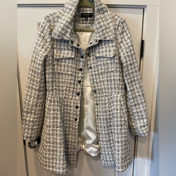 Womens Laundry by Shelli Segal Doble Breasted Skirted tweed Coat size medium - Picture 5 of 9